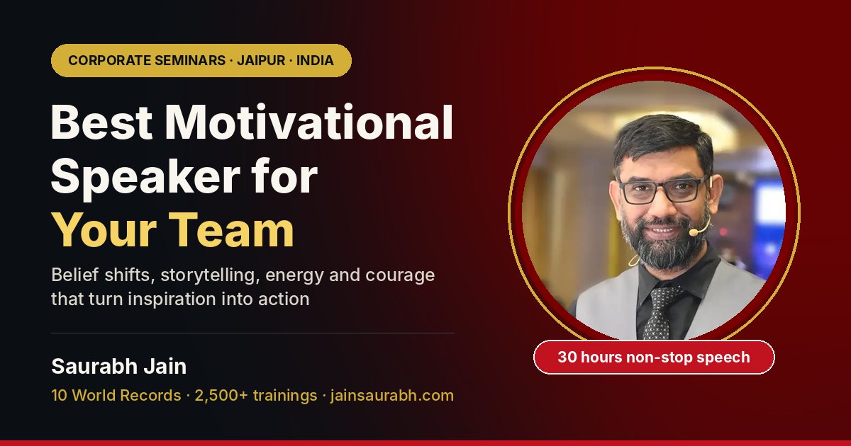 Saurabh Jain, best Motivational Speaker in Jaipur, Rajasthan, India