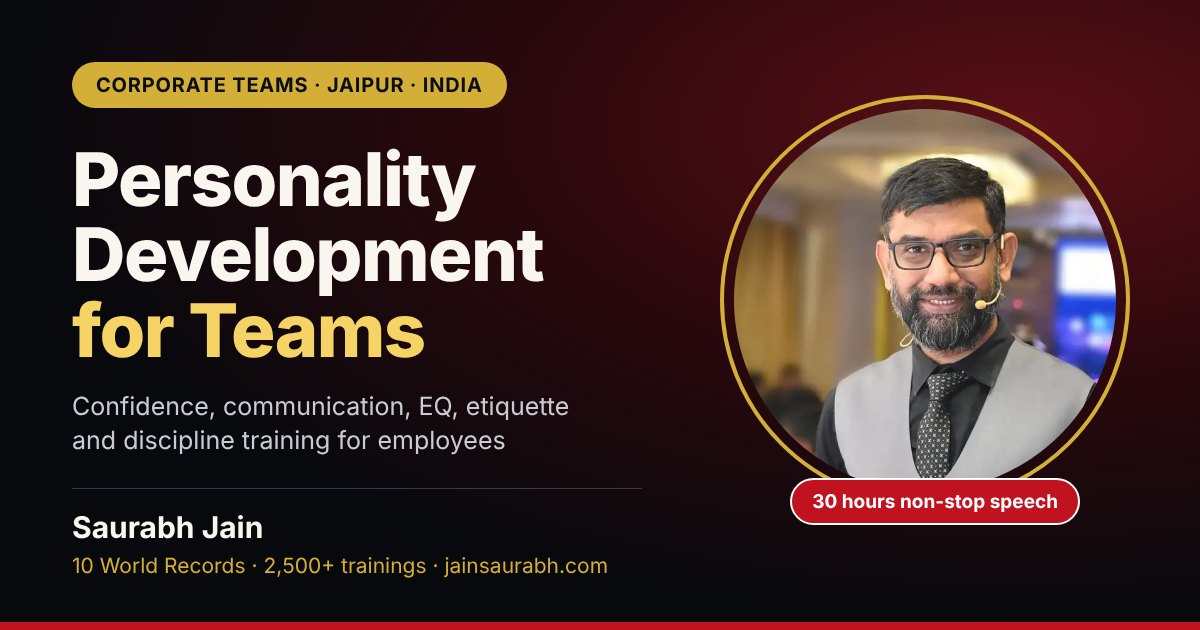 Saurabh Jain, best Personality Development Trainer in Jaipur, Rajasthan, India