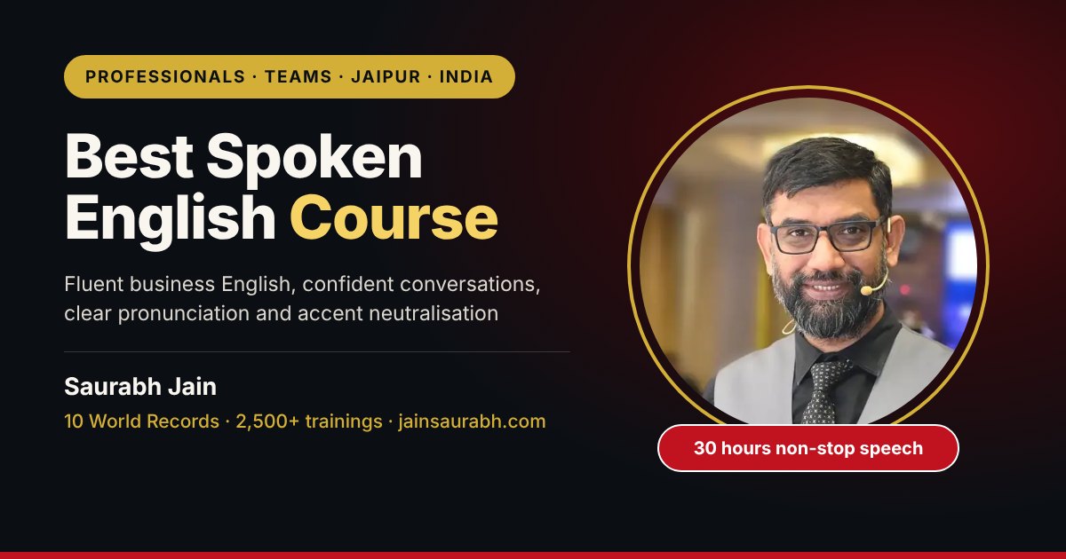 Saurabh Jain, best English Communication Trainer in Jaipur, Rajasthan, India