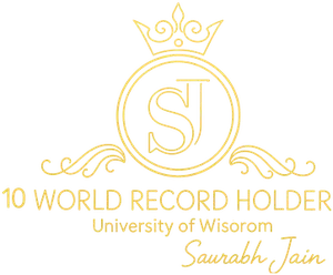 Saurabh Jain logo: 10 World Record Holder, University of Wisdom, Saurabh Jain