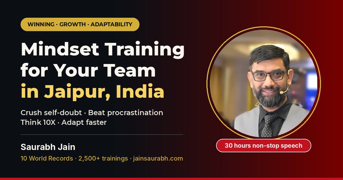 Saurabh Jain, best Winning, Growth & Adaptability Mindset Coach in Jaipur, Rajasthan, India